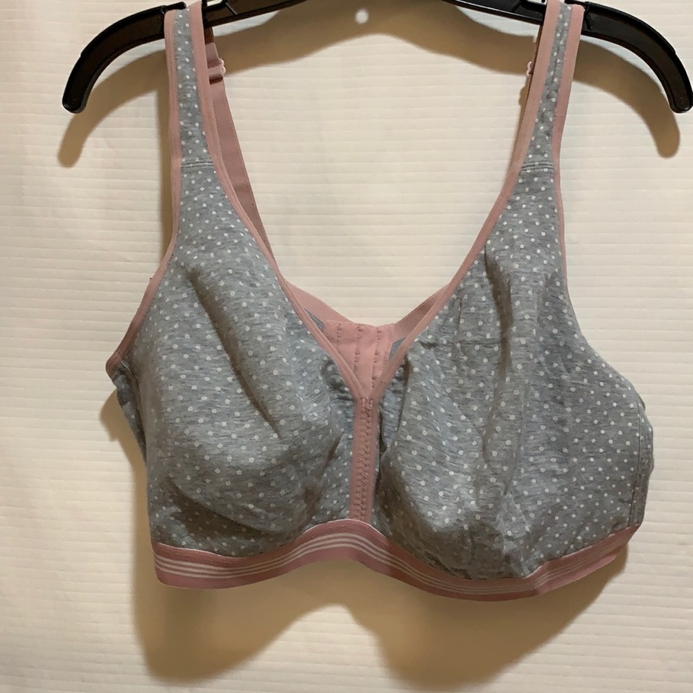 CATHERINES BRA PINK/GRAY KNIT SZ 44DDD ADJUSTABLE